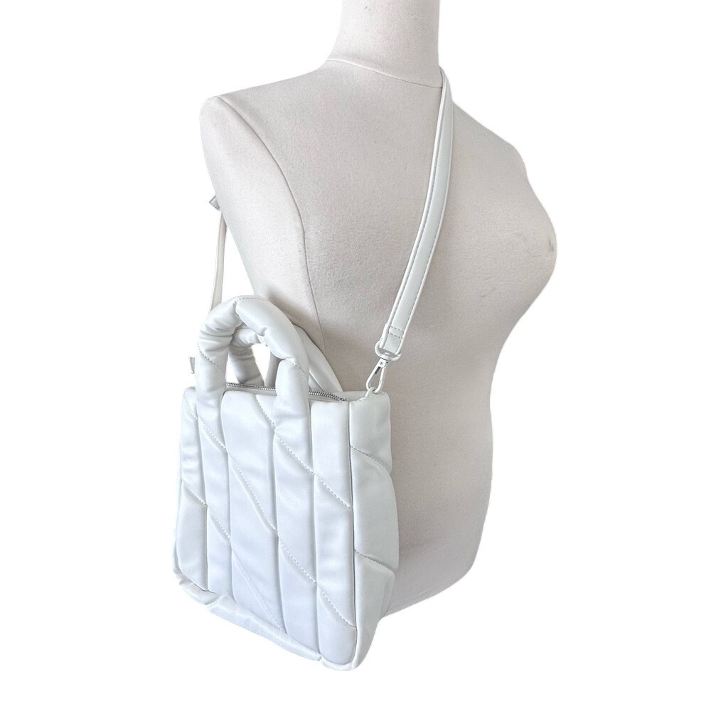 ZARA BRIGHT WHITE PUFFY CROSSBODY BAG‎